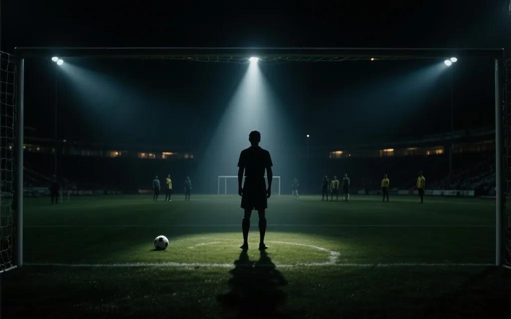 淘汰赛加时与点球大战的紧张氛围插画风格占位图